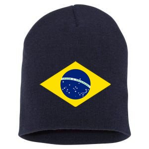 Cool Brazil Country Flag Short Acrylic Beanie