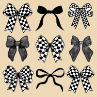 Coquette Bow Checkered Flag Race Car Racing Women Cute Drawstring Bag