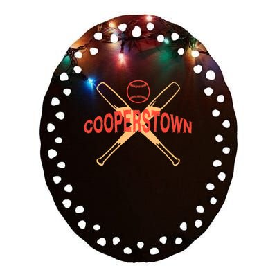 cooperstown baseball Ceramic Oval Ornament