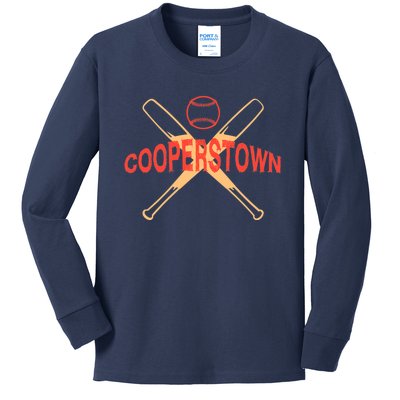 cooperstown baseball Kids Long Sleeve Shirt