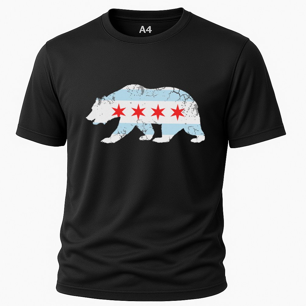 California Bear Chicago Flag Transplant Family Home Cooling Performance Crew T-Shirt