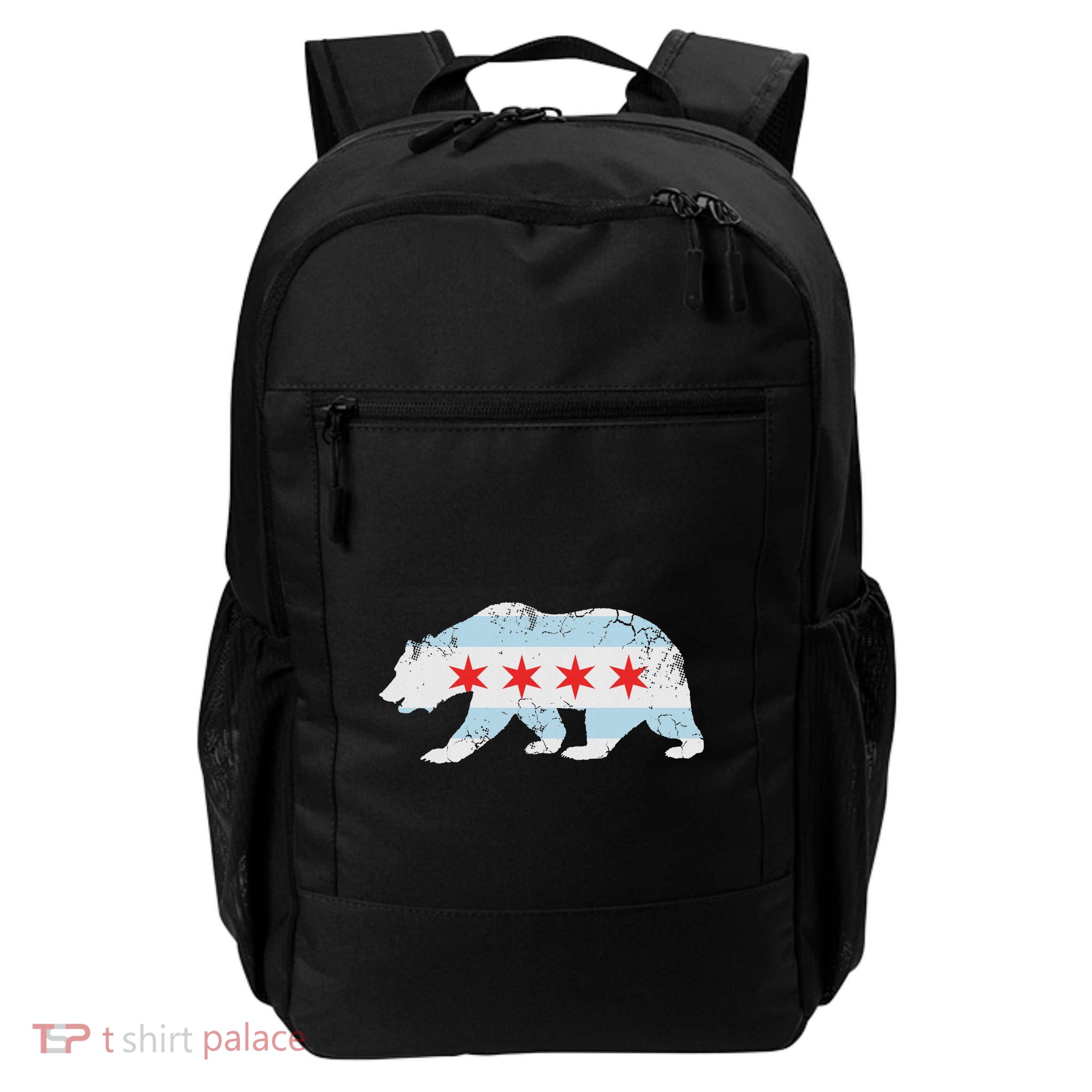 California Bear Chicago Flag Transplant Family Home Backpack