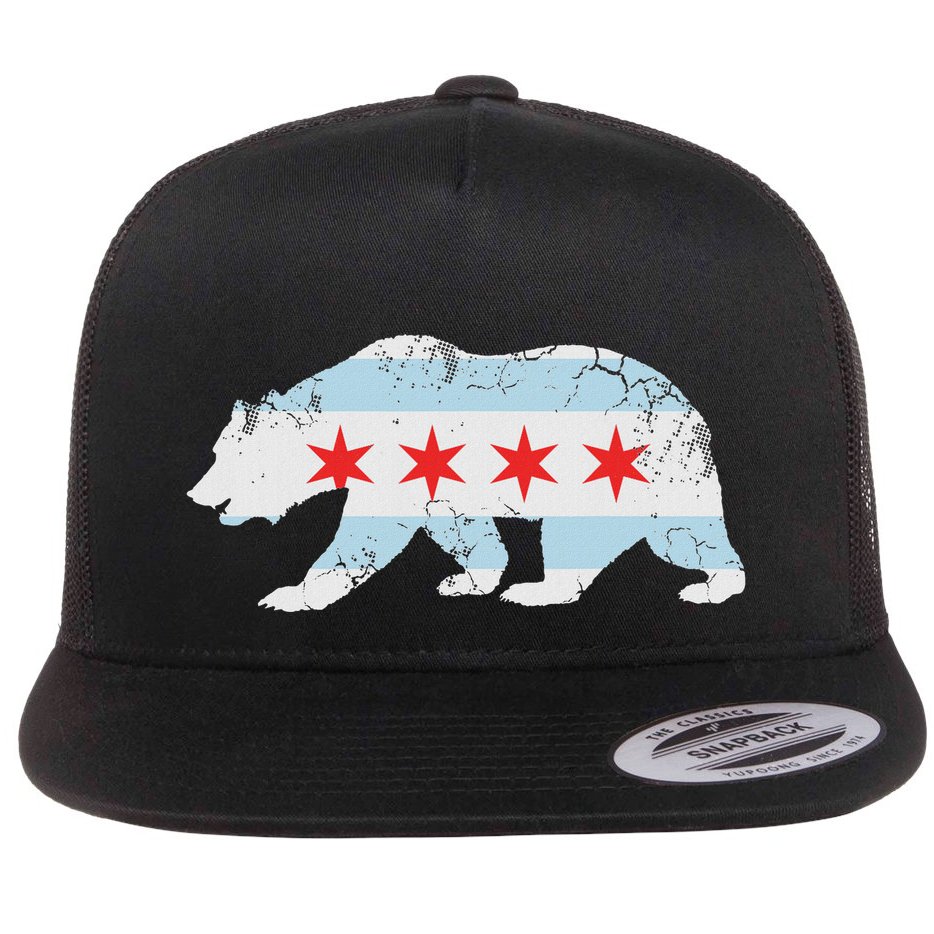 California Bear Chicago Flag Transplant Family Home Flat Bill Trucker Hat