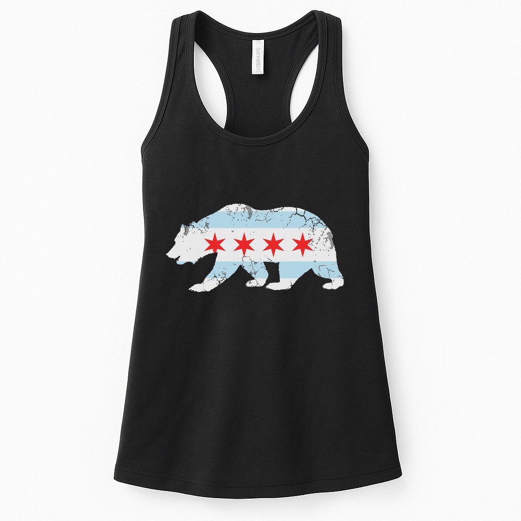 California Bear Chicago Flag Transplant Family Home Womens Tank Top