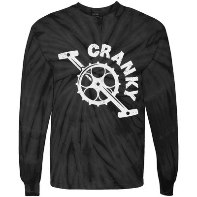 Cranky Bicycle Crank Cool Bike Rider Builder Tie-Dye Long Sleeve Shirt