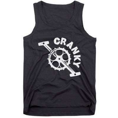 Cranky Bicycle Crank Cool Bike Rider Builder Tank Top