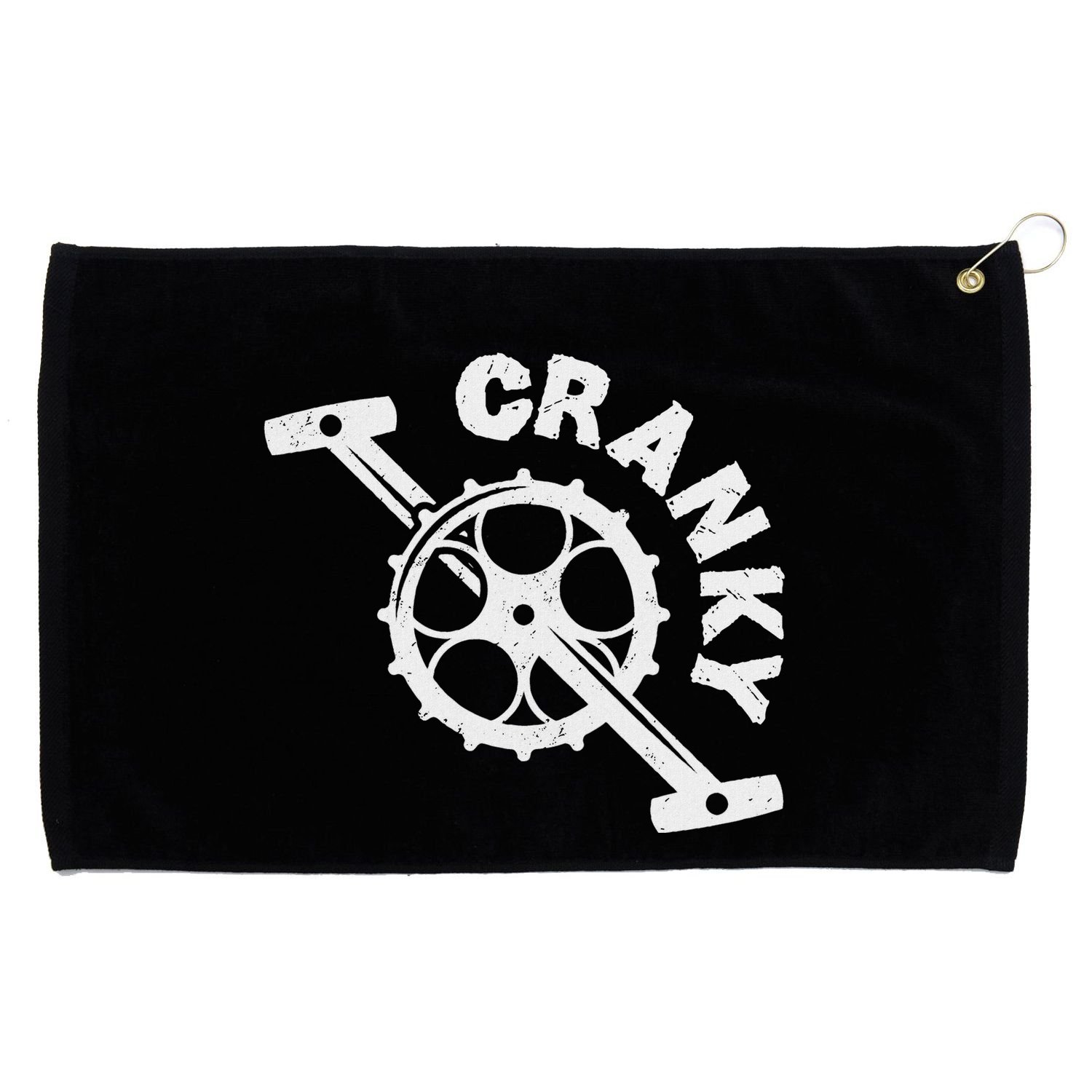 Cranky Bicycle Crank Cool Bike Rider Builder Grommeted Golf Towel