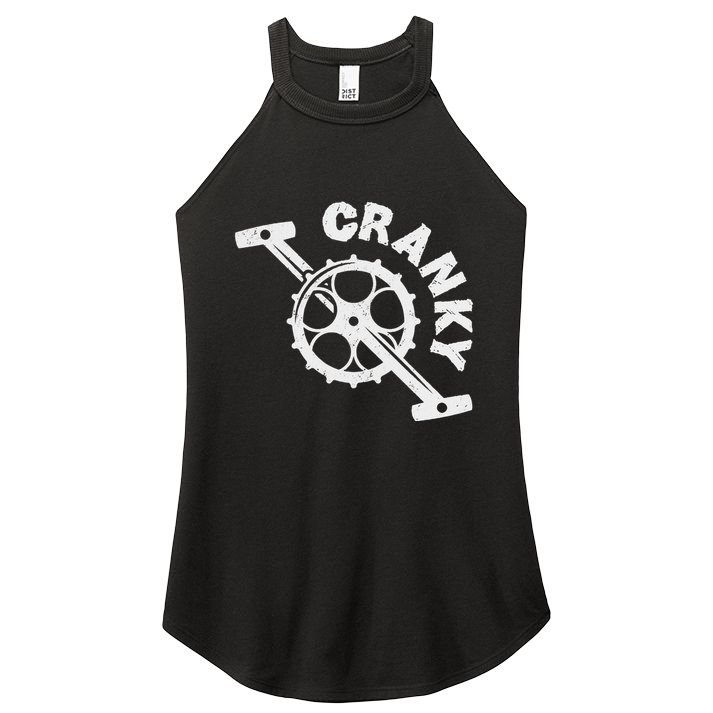 Cranky Bicycle Crank Cool Bike Rider Builder Women's Perfect Tri Rocker Tank