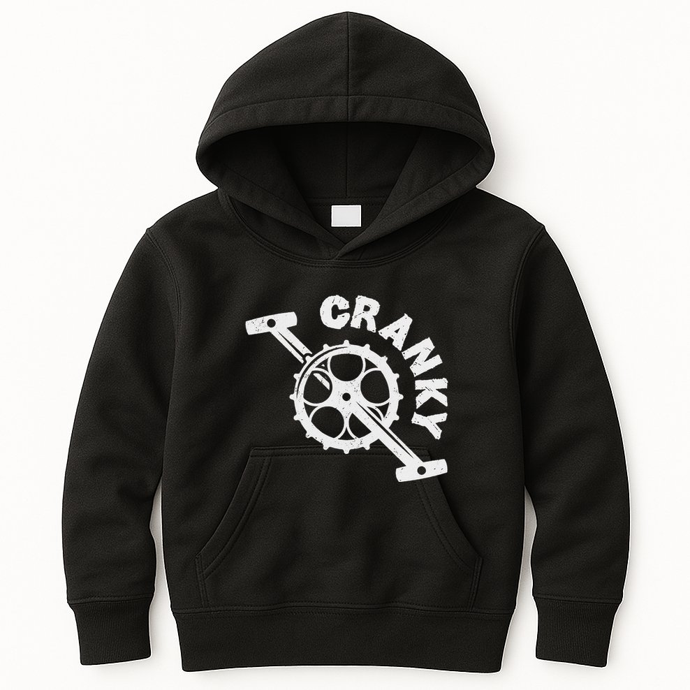 Cranky Bicycle Crank Cool Bike Rider Builder Kids Hoodie