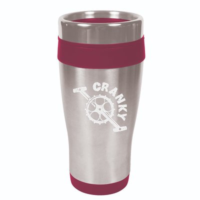 Cranky Bicycle Crank Cool Bike Rider Builder 16oz Travel Tumbler