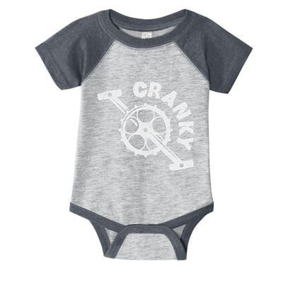 Cranky Bicycle Crank Cool Bike Rider Builder Infant Baby Jersey Bodysuit