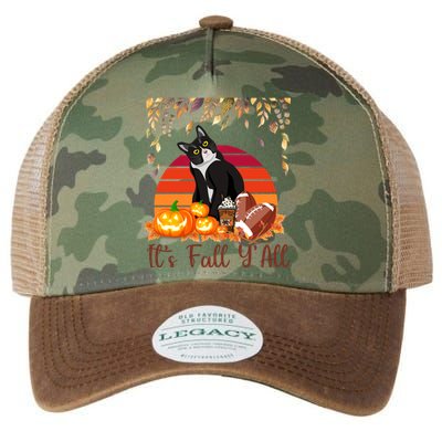 Cute Black Cat Lovers Thanksgiving Halloween ItS Fall YAll Great Gift Legacy Tie Dye Trucker Hat