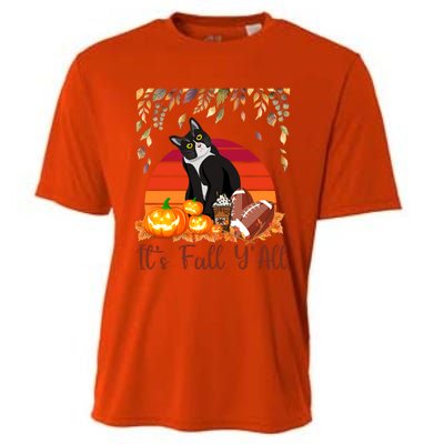 Cute Black Cat Lovers Thanksgiving Halloween ItS Fall YAll Great Gift Cooling Performance Crew T-Shirt