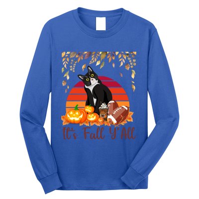 Cute Black Cat Lovers Thanksgiving Halloween ItS Fall YAll Great Gift Long Sleeve Shirt