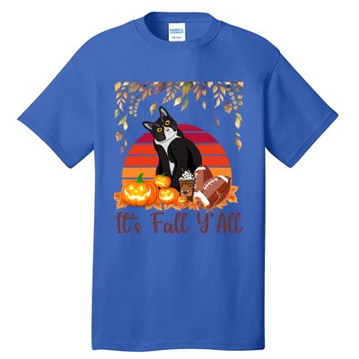 Cute Black Cat Lovers Thanksgiving Halloween ItS Fall YAll Great Gift Tall T-Shirt