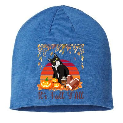 Cute Black Cat Lovers Thanksgiving Halloween ItS Fall YAll Great Gift Sustainable Beanie