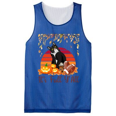 Cute Black Cat Lovers Thanksgiving Halloween ItS Fall YAll Great Gift Mesh Reversible Basketball Jersey Tank