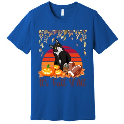 Cute Black Cat Lovers Thanksgiving Halloween ItS Fall YAll Great Gift Premium T-Shirt