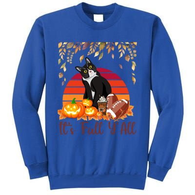 Cute Black Cat Lovers Thanksgiving Halloween ItS Fall YAll Great Gift Tall Sweatshirt