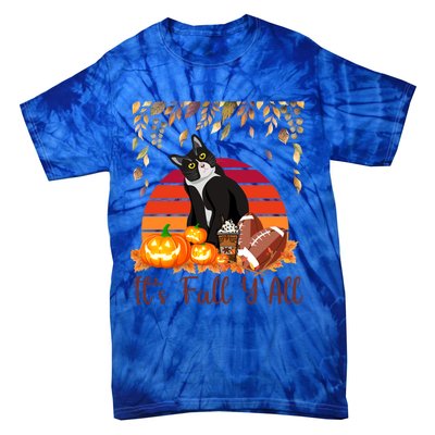 Cute Black Cat Lovers Thanksgiving Halloween ItS Fall YAll Great Gift Tie-Dye T-Shirt