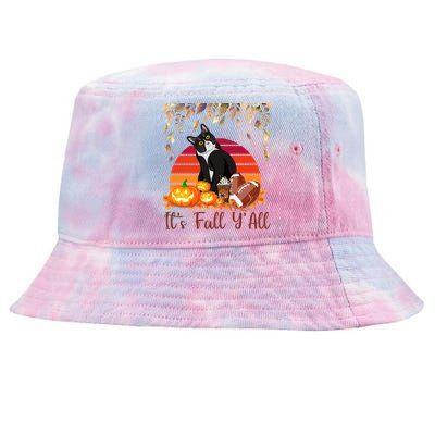 Cute Black Cat Lovers Thanksgiving Halloween ItS Fall YAll Great Gift Tie-Dyed Bucket Hat