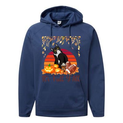 Cute Black Cat Lovers Thanksgiving Halloween ItS Fall YAll Great Gift Performance Fleece Hoodie