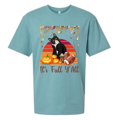 Cute Black Cat Lovers Thanksgiving Halloween ItS Fall YAll Great Gift Sueded Cloud Jersey T-Shirt