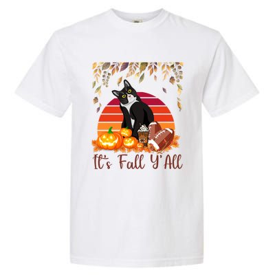 Cute Black Cat Lovers Thanksgiving Halloween ItS Fall YAll Great Gift Garment-Dyed Heavyweight T-Shirt