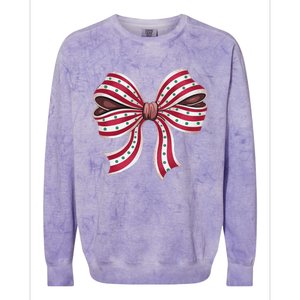 Coquette Bow Christmas Tree Cake Christmas Vibes Women Colorblast Crewneck Sweatshirt