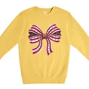 Coquette Bow Christmas Tree Cake Christmas Vibes Women Premium Crewneck Sweatshirt