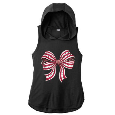 Coquette Bow Christmas Tree Cake Christmas Vibes Women Ladies PosiCharge Tri-Blend Wicking Draft Hoodie Tank