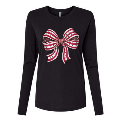 Coquette Bow Christmas Tree Cake Christmas Vibes Women Womens Cotton Relaxed Long Sleeve T-Shirt