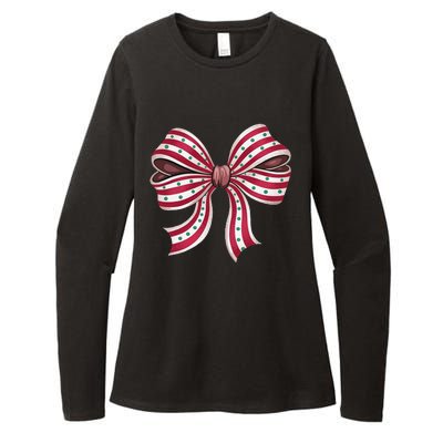 Coquette Bow Christmas Tree Cake Christmas Vibes Women Womens CVC Long Sleeve Shirt