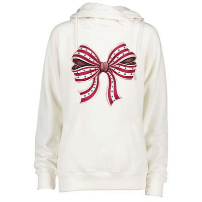 Coquette Bow Christmas Tree Cake Christmas Vibes Women Womens Funnel Neck Pullover Hood