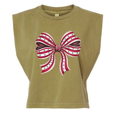 Coquette Bow Christmas Tree Cake Christmas Vibes Women Garment-Dyed Women's Muscle Tee