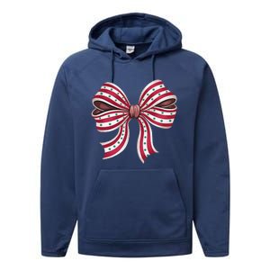 Coquette Bow Christmas Tree Cake Christmas Vibes Women Performance Fleece Hoodie