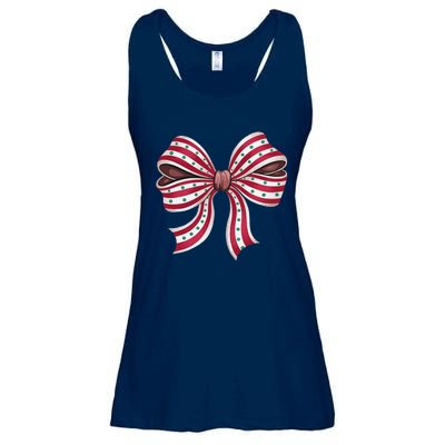 Coquette Bow Christmas Tree Cake Christmas Vibes Women Ladies Essential Flowy Tank