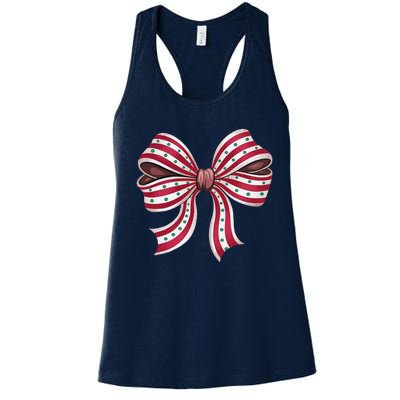 Coquette Bow Christmas Tree Cake Christmas Vibes Women Women's Racerback Tank