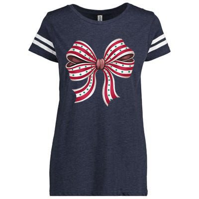 Coquette Bow Christmas Tree Cake Christmas Vibes Women Enza Ladies Jersey Football T-Shirt