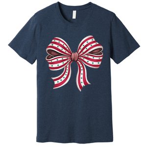 Coquette Bow Christmas Tree Cake Christmas Vibes Women Premium T-Shirt