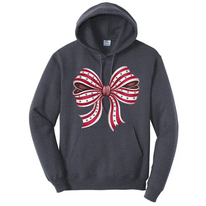 Coquette Bow Christmas Tree Cake Christmas Vibes Women Tall Hoodie