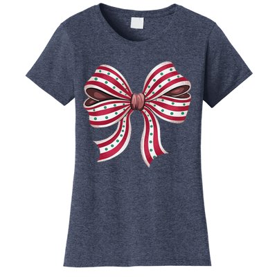 Coquette Bow Christmas Tree Cake Christmas Vibes Women Women's T-Shirt