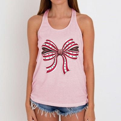 Coquette Bow Christmas Tree Cake Christmas Vibes Women Women's Knotted Racerback Tank