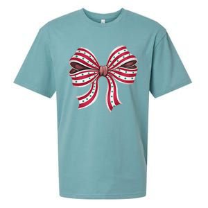 Coquette Bow Christmas Tree Cake Christmas Vibes Women Sueded Cloud Jersey T-Shirt