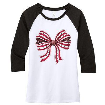 Coquette Bow Christmas Tree Cake Christmas Vibes Women Women's Tri-Blend 3/4-Sleeve Raglan Shirt