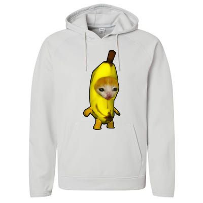 Cute Banana Cat Happy Bananacat Meme Kitty Performance Fleece Hoodie