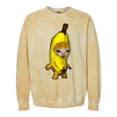 Cute Banana Cat Happy Bananacat Meme Kitty Colorblast Crewneck Sweatshirt