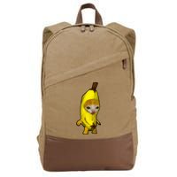 Cute Banana Cat Happy Bananacat Meme Kitty Cotton Canvas Backpack