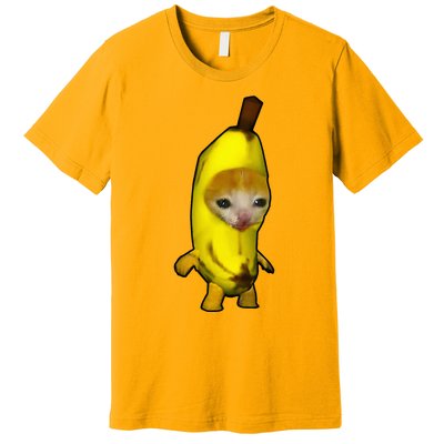 Cute Banana Cat Happy Bananacat Meme Kitty Premium T-Shirt