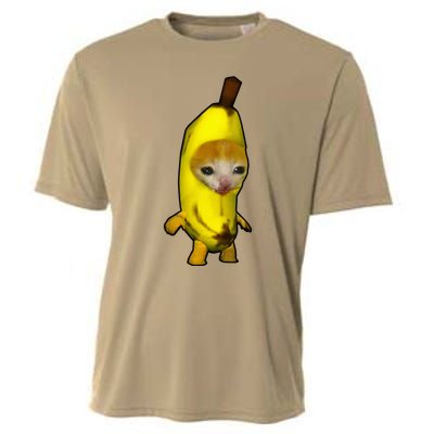 Cute Banana Cat Happy Bananacat Meme Kitty Cooling Performance Crew T-Shirt